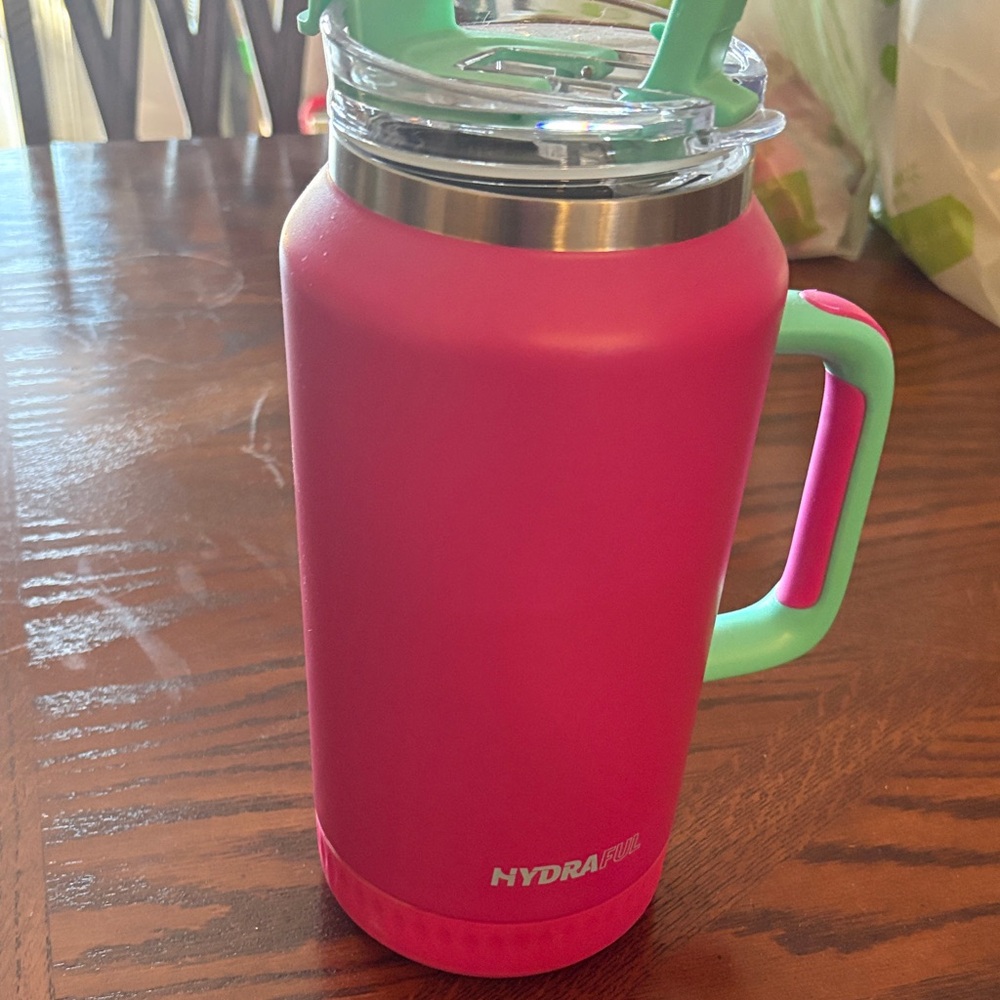 Amazon Pink and Green Insulated Water Bottle
